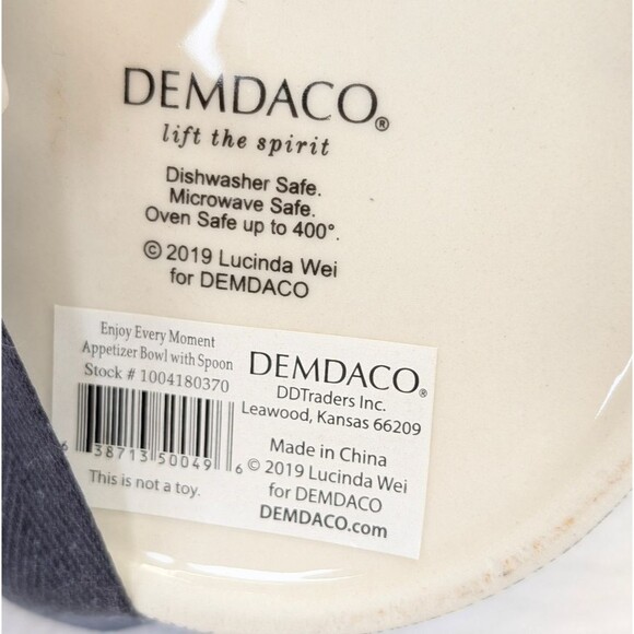 NWT Demdaco 'Enjoy Every Moment' Appetizer Bowl with Spoon - Picture 10 of 12